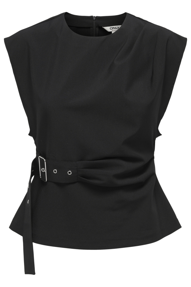 Only zwarte dames top | Model vooraanzicht