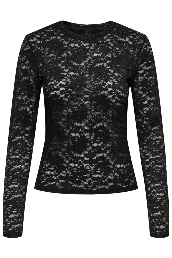 Only zwarte dames t-shirt | Vooraanzicht