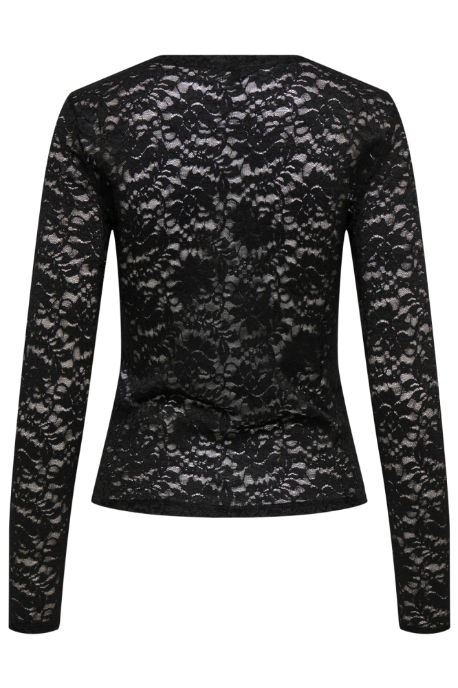 Only zwarte dames t-shirt | Achteraanzicht