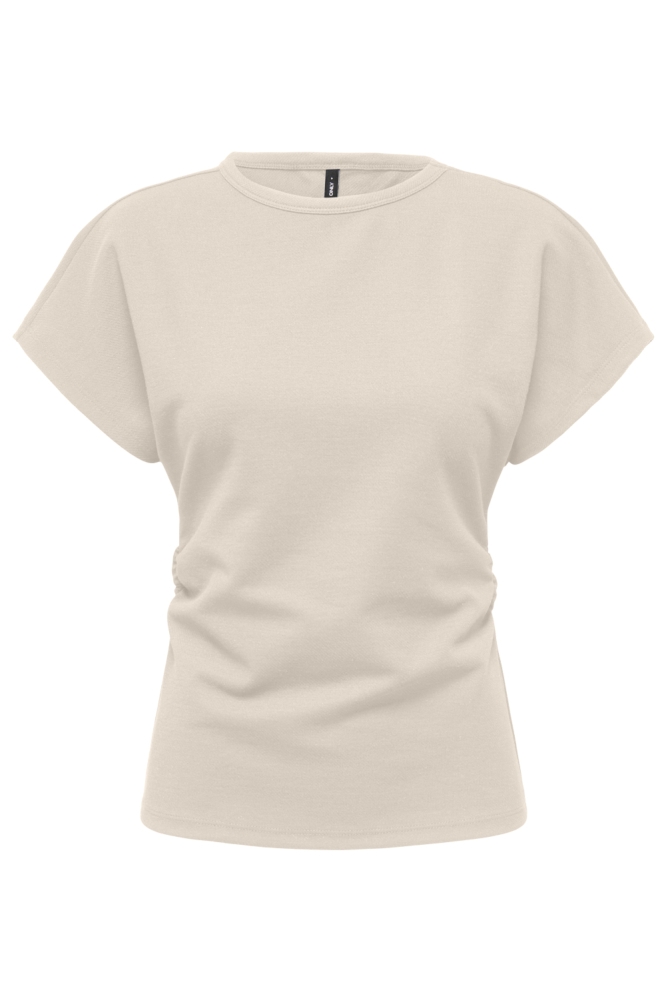 Only beige dames t-shirt | Vooraanzicht