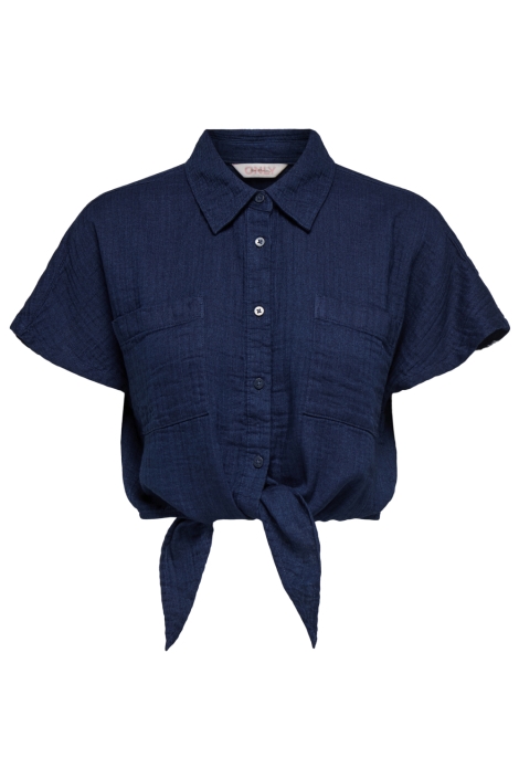 Only blauwe dames blouse | Vooraanzicht