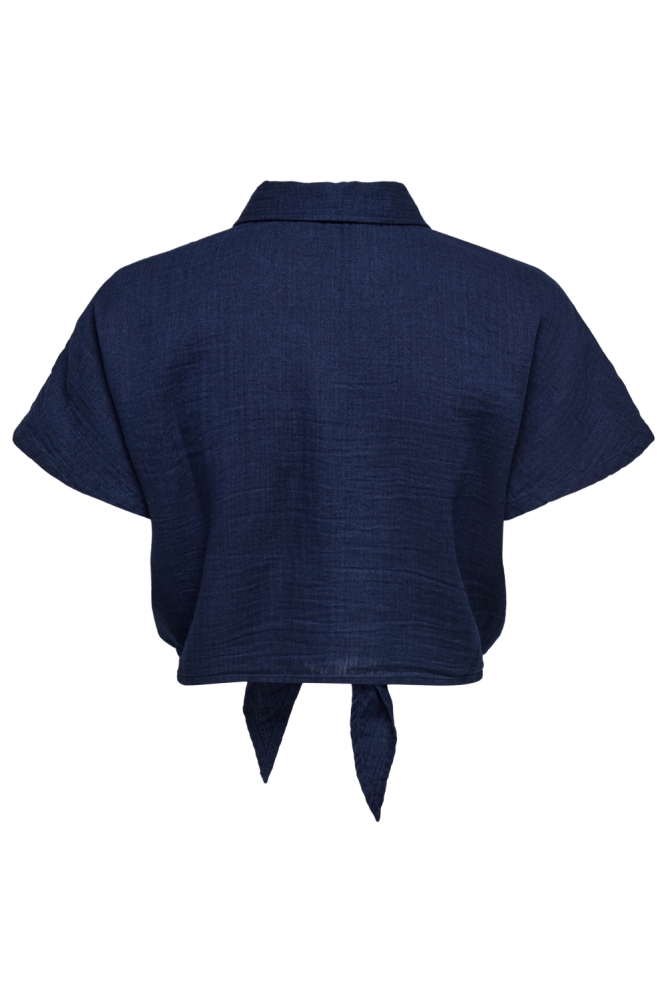 Only blauwe dames blouse | Achteraanzicht