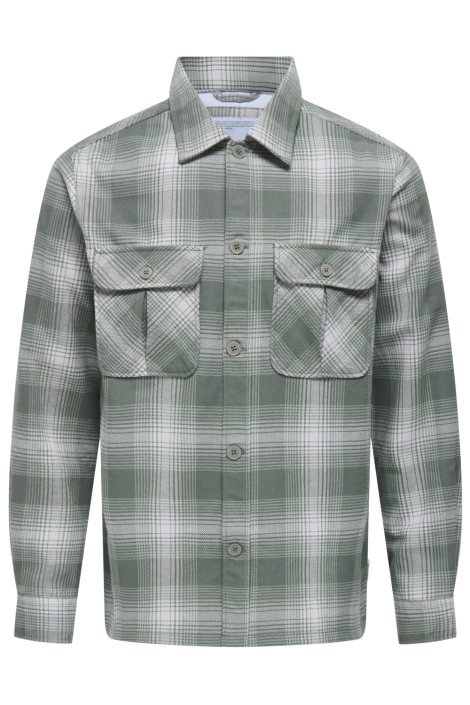 Only & Sons groene heren overhemd | Vooraanzicht
