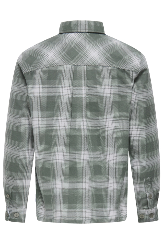 Only & Sons groene heren overhemd | Achteraanzicht