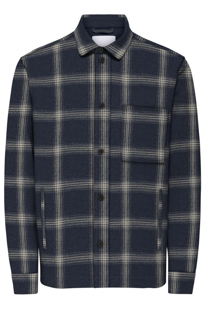 Only & Sons blauwe heren overhemd | Vooraanzicht