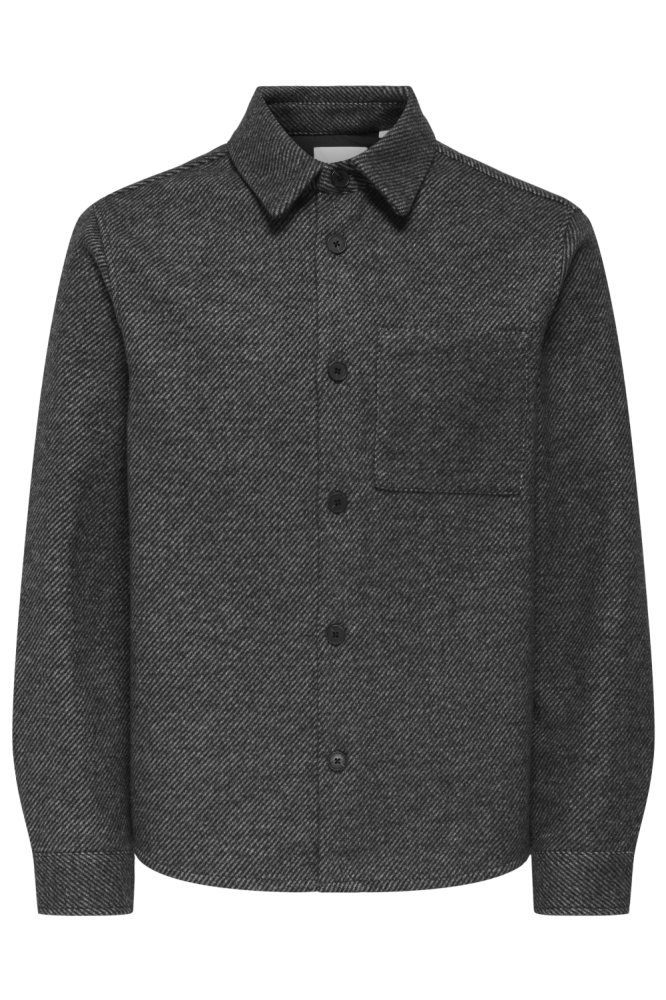 Only & Sons grijze heren overhemd | Vooraanzicht