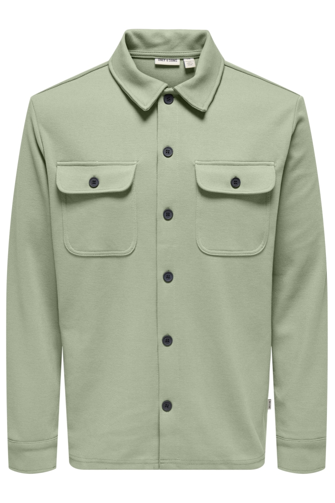 Only & Sons groene heren overhemd | Vooraanzicht