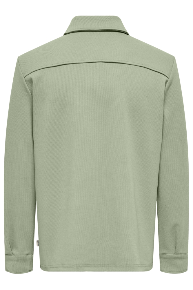 Only & Sons groene heren overhemd | Achteraanzicht