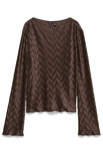 Vero Moda T-shirt VMRUBY LS TOP EXP 10345447 Chocolate Torte