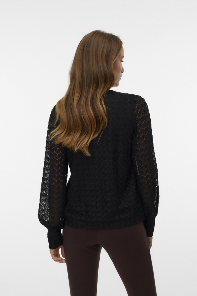 Vero Moda zwarte dames t-shirt | Model achteraanzicht