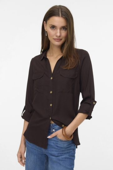 Vero Moda vmbumpy l/s shirt new wvn noos Bruin