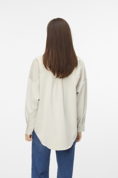 Vero Moda beige dames blouse | Model achteraanzicht