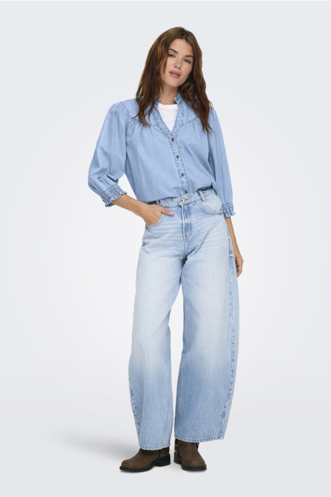 Only blauwe dames blouse | Model