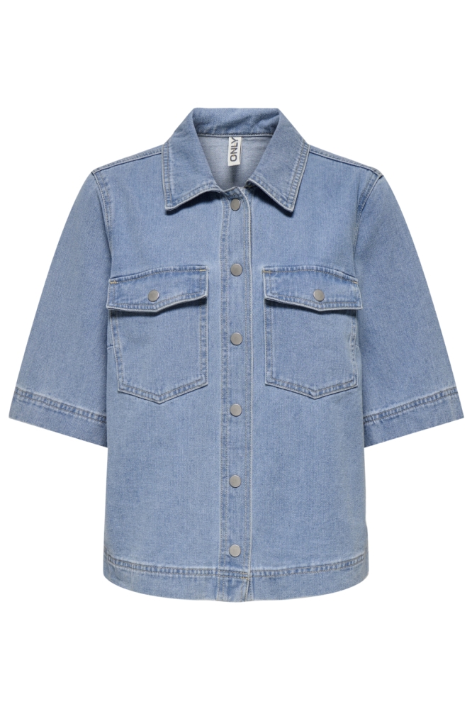 Only blauwe dames blouse | Vooraanzicht