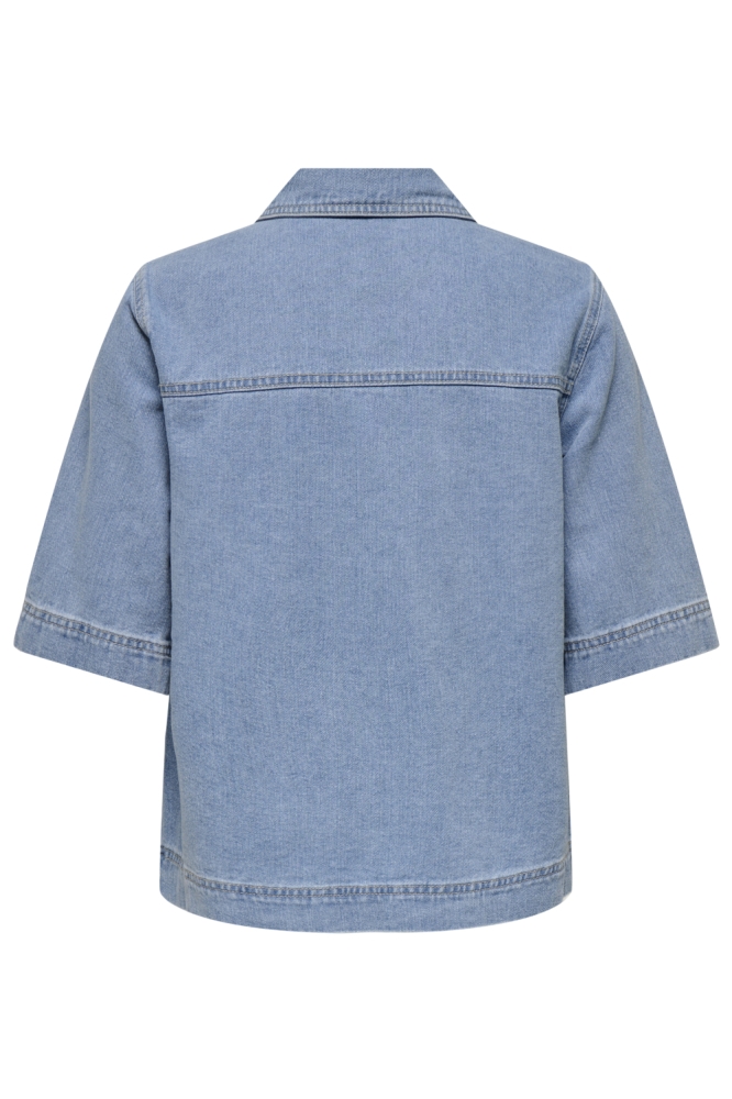 Only blauwe dames blouse | Achteraanzicht