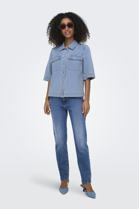 Only blauwe dames blouse | Model