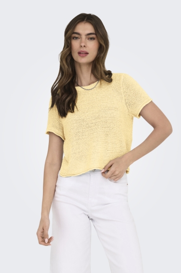 Only onlsunny s/s pullover knt noos Geel