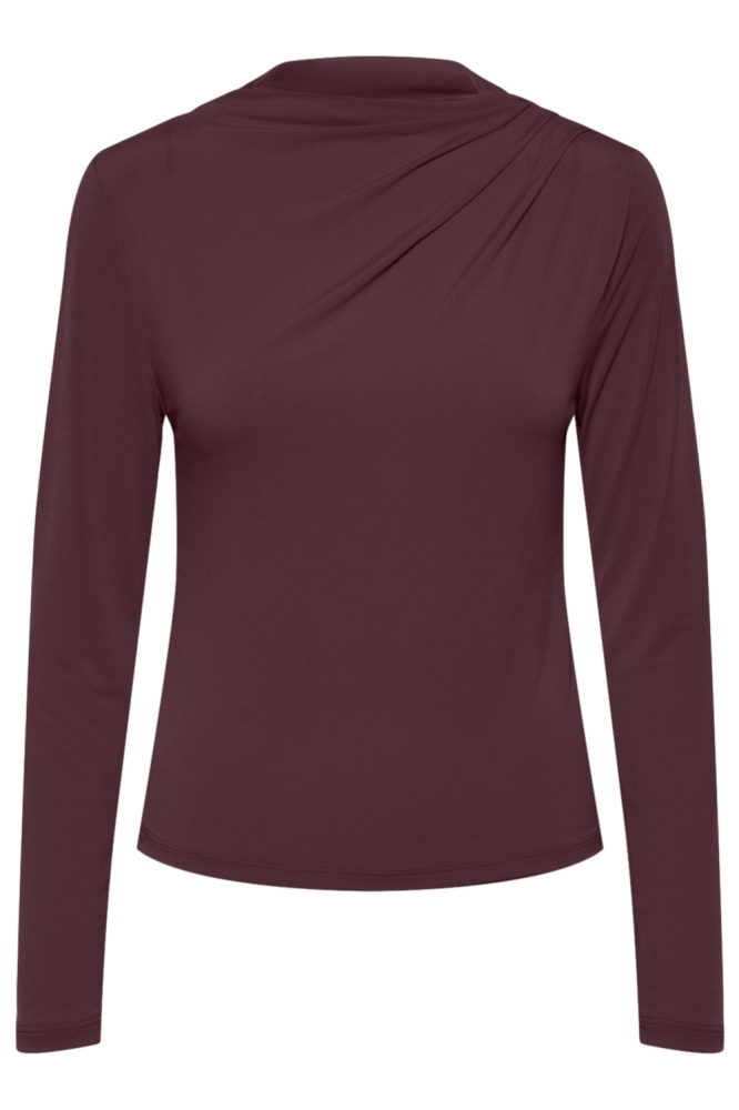 Pieces bordeaux dames t-shirt | Vooraanzicht