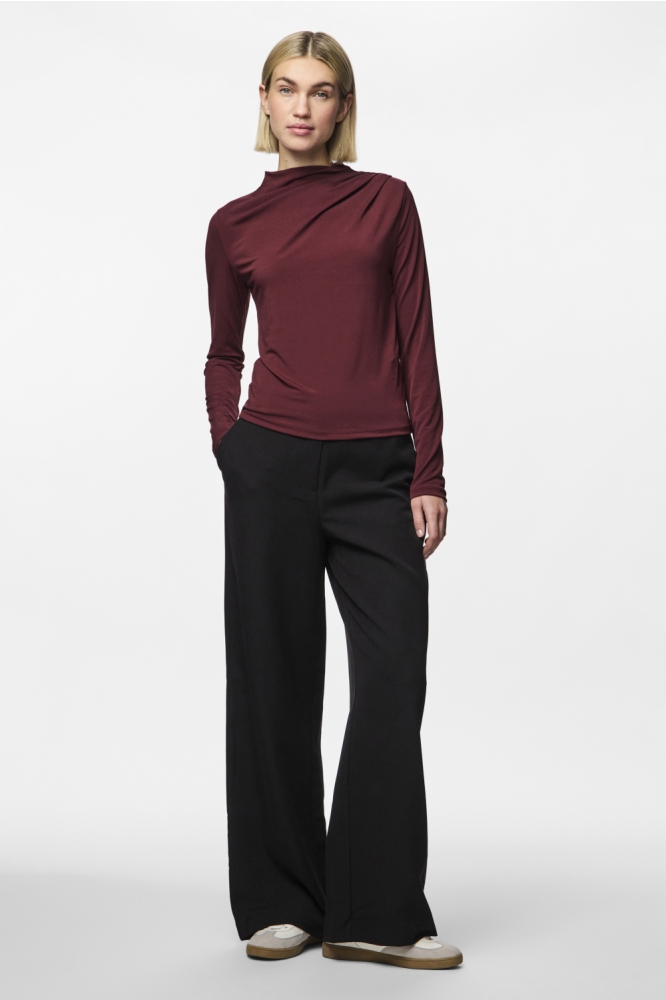 Pieces bordeaux dames t-shirt | Model