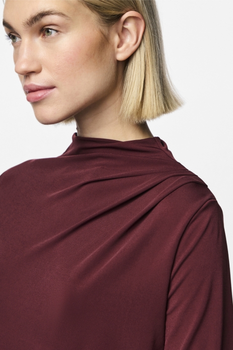 Pieces bordeaux dames t-shirt | Close up