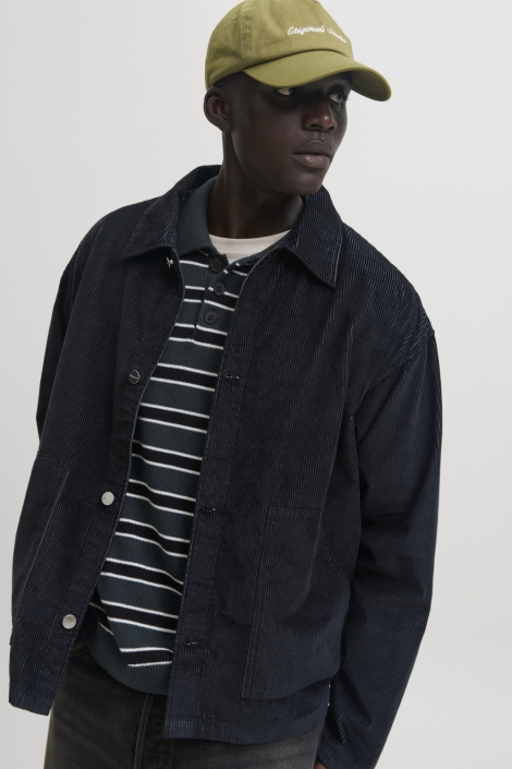 Jack & Jones zwarte heren overhemd | Model vooraanzicht