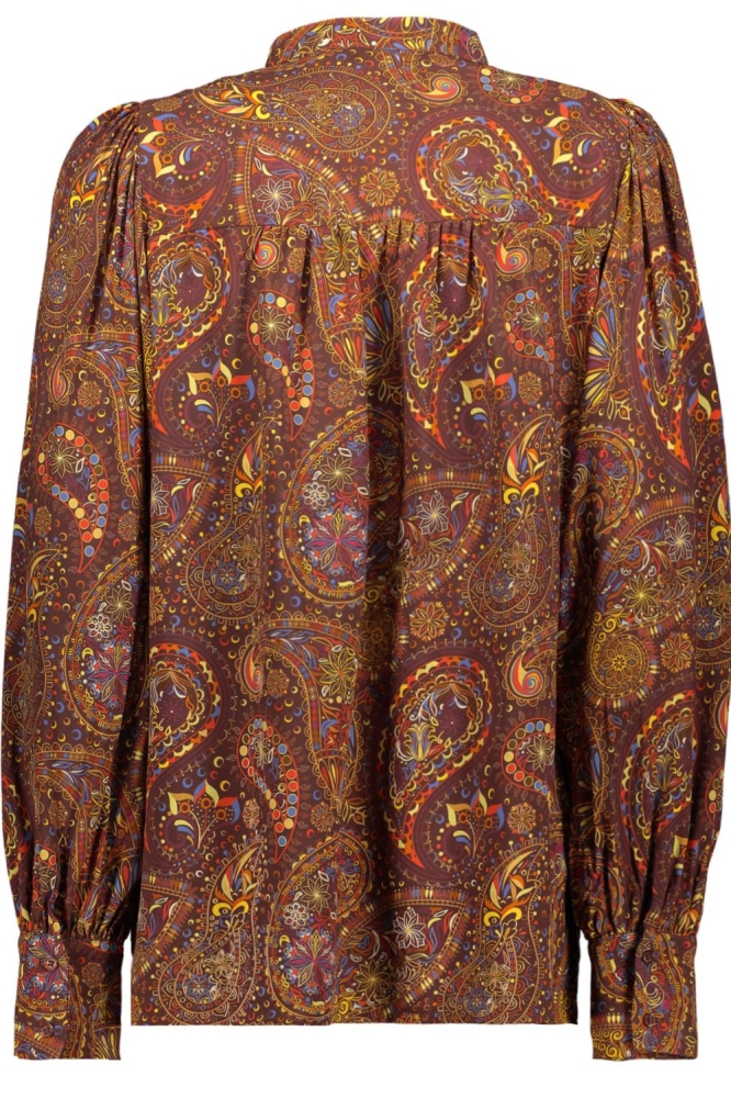 Pieces bruine dames blouse | Achteraanzicht