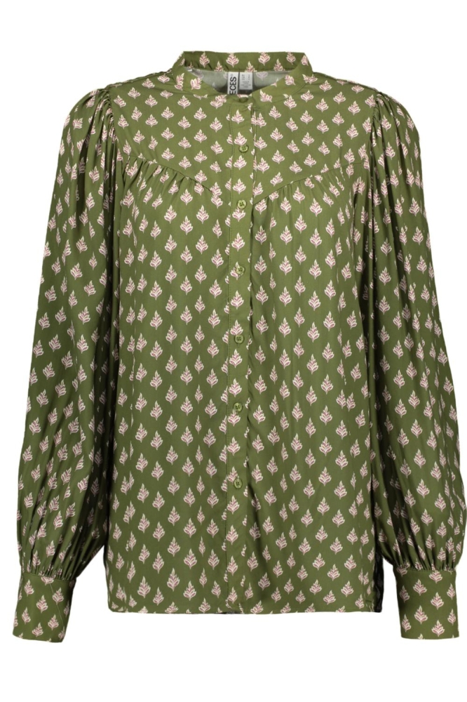 Pieces groene dames blouse | Vooraanzicht