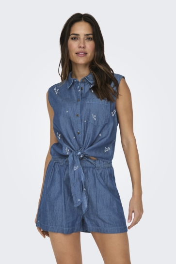 Jacqueline de Yong Top JDYKAI S/L SHIRT WVN DIA 15321112 LIGHT BLUE DENIM