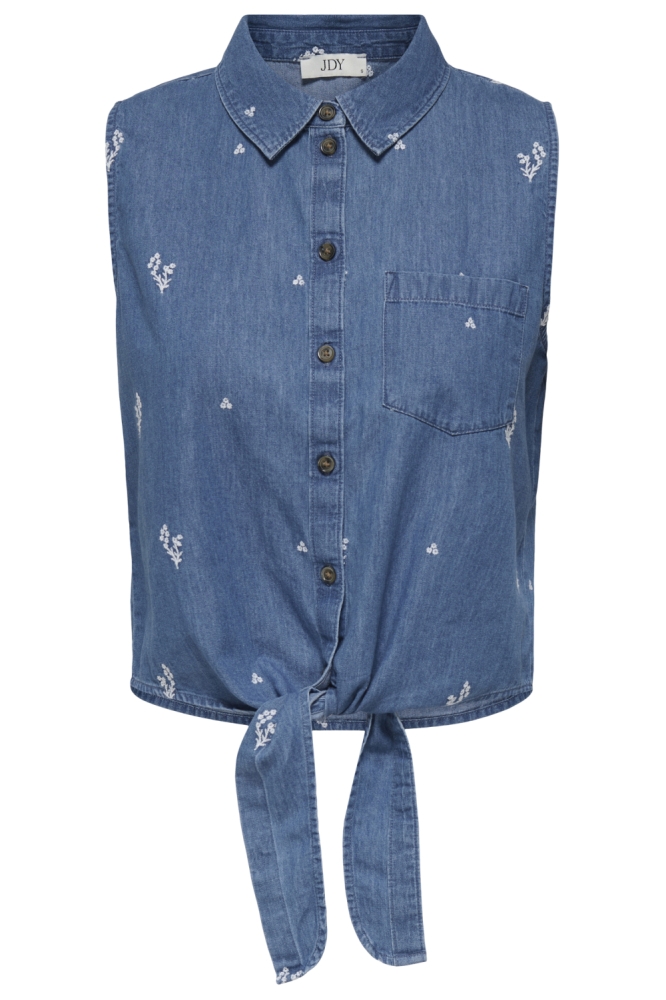 Jacqueline de Yong blauwe dames blouse | Vooraanzicht