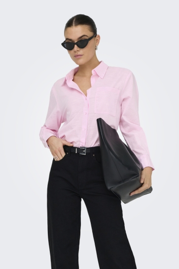 Jacqueline de Yong Blouse JDYKIMIE LS SHIRT WVN DIA 15351414 PINK LADY