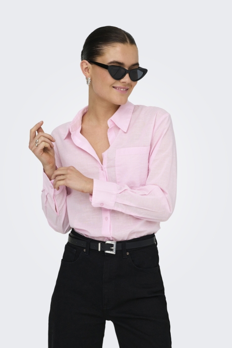 Jacqueline de Yong roze dames blouse | Model vooraanzicht