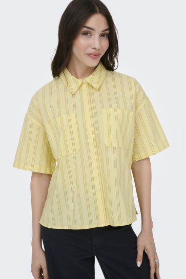 Jacqueline de Yong Blouse JDYMIO 2/4 BOXY SHIRT WVN DIA 15370451 FRENCH VANILLA