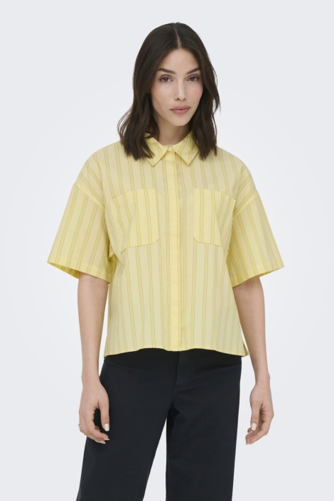 Jacqueline de Yong gele dames blouse | Model vooraanzicht