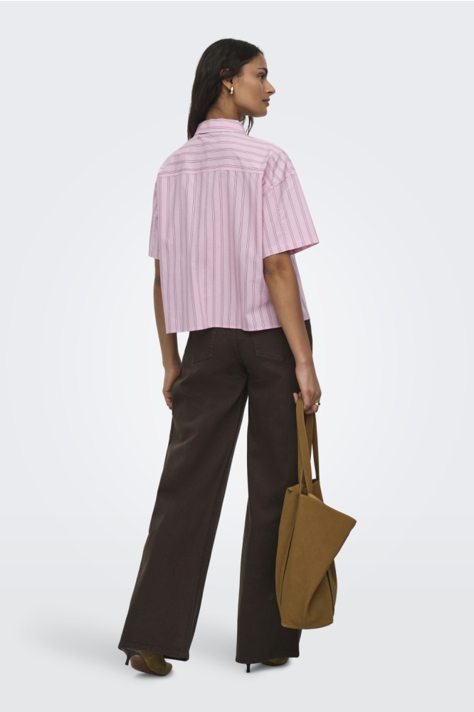 Jacqueline de Yong roze dames blouse | Model achteraanzicht