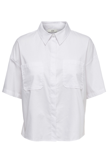 Jacqueline de Yong jdymio 2/4 boxy shirt wvn dia Wit