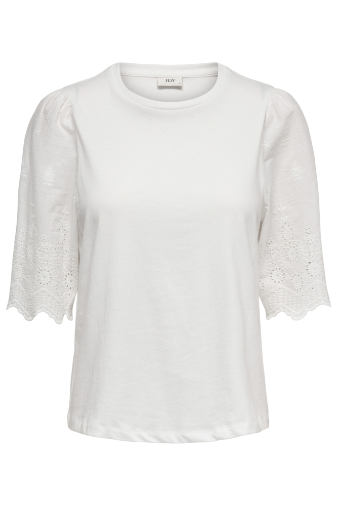 Jacqueline de Yong witte dames t-shirt | Vooraanzicht