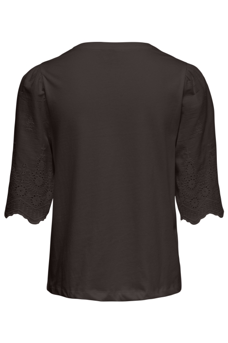 Jacqueline de Yong bruine dames t-shirt | Achteraanzicht