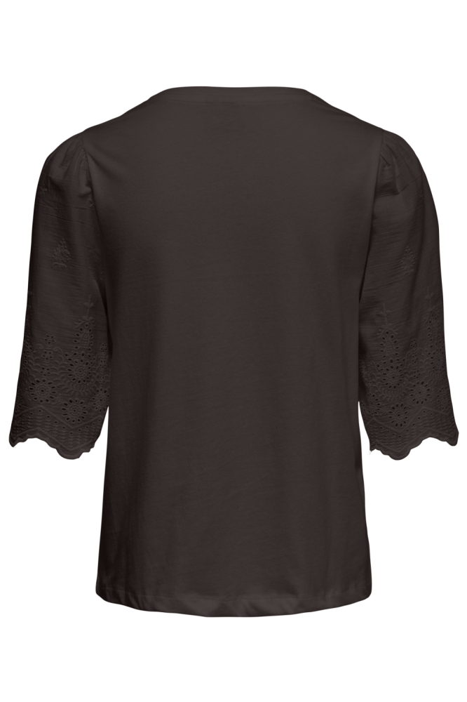 Jacqueline de Yong bruine dames t-shirt | Achteraanzicht