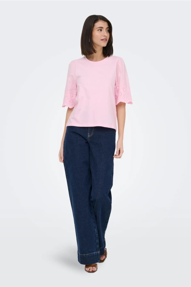 Jacqueline de Yong roze dames t-shirt | Model