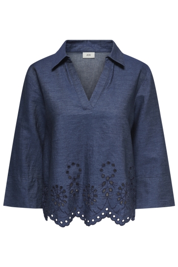 Jacqueline de Yong Blouse JDYBILLE L/S CHAMBRAY EMBROIDERY TO 15369838 MEDIUM BLUE DENIM