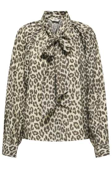 Jacqueline de Yong JDYBEATRICE LIFE L/S BOW SHIRT WVN 15359469 BIRCH/BROWN LEO