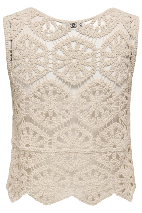 Jacqueline de Yong beige dames top | Achteraanzicht