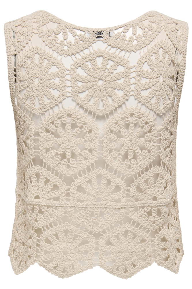 Jacqueline de Yong beige dames top | Achteraanzicht