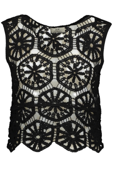 Jacqueline de Yong Top JDYVIC S/L O-NECK TOP KNT 15369792 Black