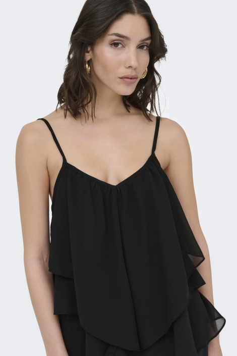 Jacqueline de Yong zwarte dames top | Close up