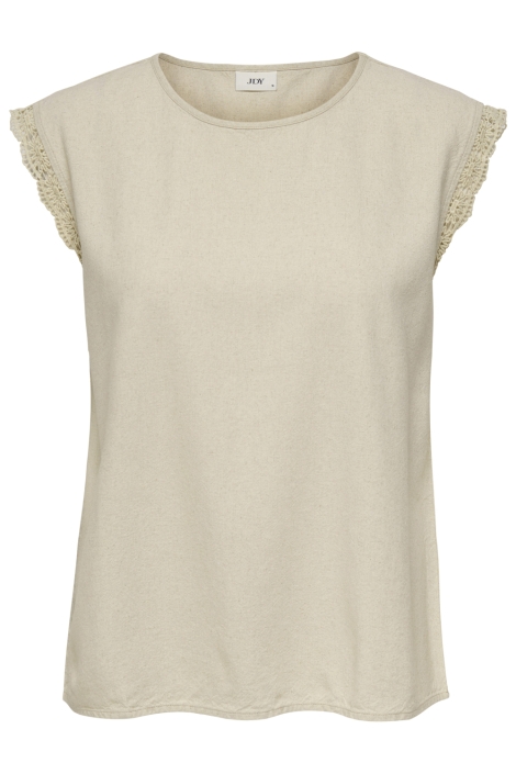 Jacqueline de Yong beige dames t-shirt | Vooraanzicht