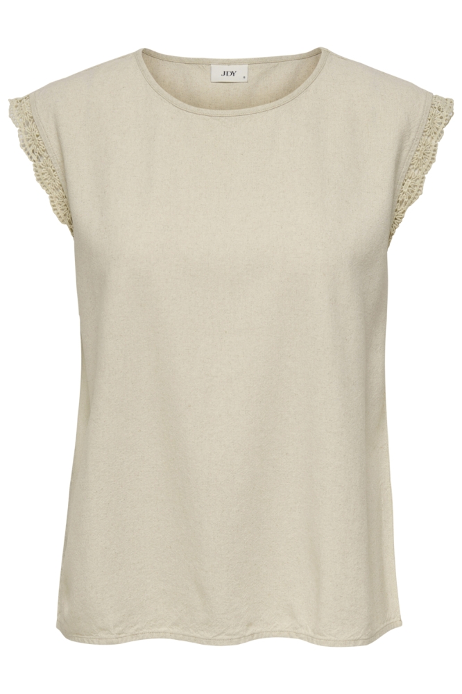 Jacqueline de Yong beige dames t-shirt | Vooraanzicht
