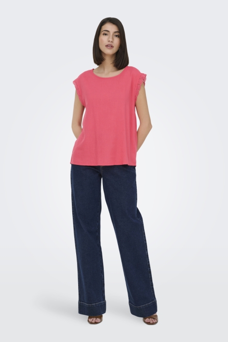 Jacqueline de Yong roze dames t-shirt | Model