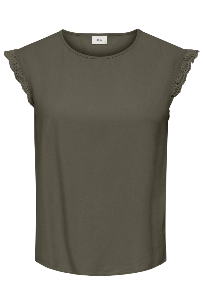 Jacqueline de Yong groene dames t-shirt | Vooraanzicht