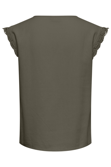 Jacqueline de Yong groene dames t-shirt | Achteraanzicht